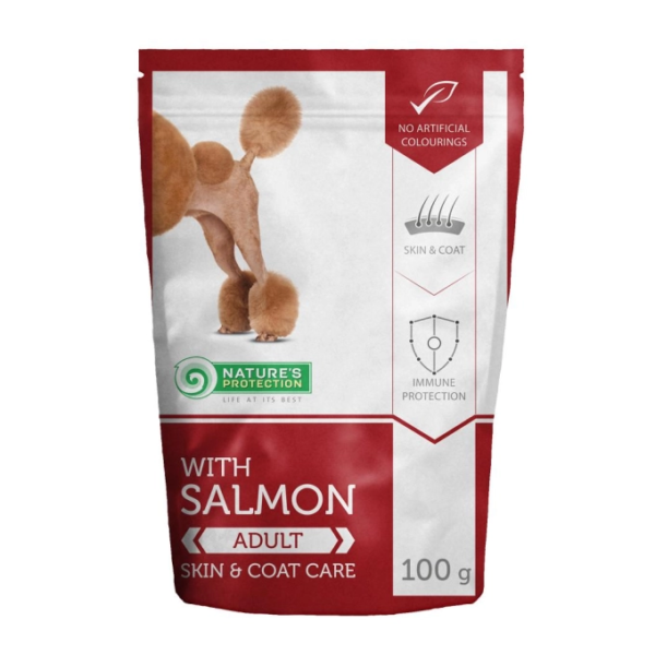 Nature's protection wet food canned skin and coat for adult dogs with salmon